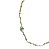 Natural Citrine Cube Necklace with Off-Centre Green Amethyst – 45cm Sterling Silver