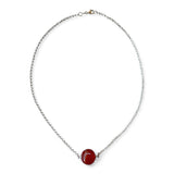 Red Banded Agate Necklace – 12mm Gemstone on 45cm Sterling Silver Belcher Chain