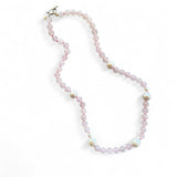 Rose Quartz and Freshwater Pearl Necklace – 55cm with Sterling Silver Toggle Clasp