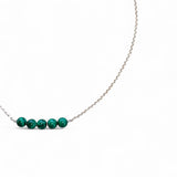 Natural Malachite Necklace – 6mm Gemstone on 45cm Sterling Silver Belcher Chain