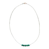 Natural Malachite Necklace – 6mm Gemstone on 45cm Sterling Silver Belcher Chain