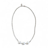 Freshwater Pearl Trio Necklace – 45cm Sterling Silver Belcher Chain