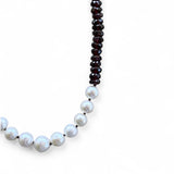 Natural Black Spinel and Freshwater Pearl Necklace – 45cm Sterling Silver