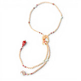Pink Freshwater Pearl Lariat with Rhodochrosite & Peridot