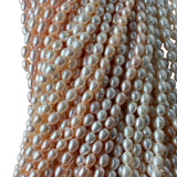 Pink or White Rice Freshwater Pearl Strand 5.5–6mm – 37cm
